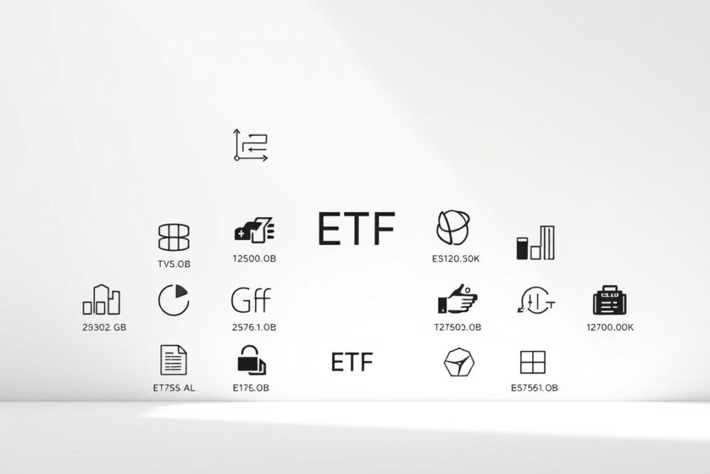 A clean, modern composition showcasing a concise selection of exchange-traded funds (ETFs). The frame is filled with a crisp, geometric arrangement of ETF icons and tickers, neatly organized against a minimalist background. Soft, directional lighting accentuates the sleek, monochromatic design, while a shallow depth of field creates a sense of depth and focus. The overall aesthetic is sophisticated, informative, and visually appealing, perfectly suited to illustrate the "investieren-einsteiger-etf-tipps" section of the article. A clean, modern composition showcasing a concise selection of exchange-traded funds (ETFs). The frame is filled with a crisp, geometric arrangement of ETF icons and tickers, neatly organized against a minimalist background. Soft, directional lighting accentuates the sleek, monochromatic design, while a shallow depth of field creates a sense of depth and focus. The overall aesthetic is sophisticated, informative, and visually appealing, perfectly suited to illustrate the "investieren-einsteiger-etf-tipps" section of the article.