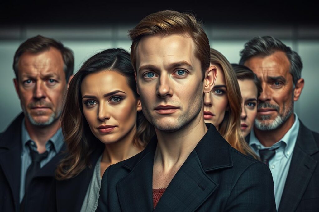 Detailed cast portraits of the main actors from the Austrian TV series "Vorstadtweiber". High-resolution, close-up shots in a sleek, cinematic style with subtle, dramatic lighting and shallow depth of field. Subjects are framed against a muted, out-of-focus background that subtly suggests the urban setting of the show. Facial features, expressions, and costumes are depicted with photorealistic clarity to highlight the individual personalities and characters of the ensemble cast. The overall visual tone is polished and professional, reflecting the high production values of the television drama. Detailed cast portraits of the main actors from the Austrian TV series "Vorstadtweiber". High-resolution, close-up shots in a sleek, cinematic style with subtle, dramatic lighting and shallow depth of field. Subjects are framed against a muted, out-of-focus background that subtly suggests the urban setting of the show. Facial features, expressions, and costumes are depicted with photorealistic clarity to highlight the individual personalities and characters of the ensemble cast. The overall visual tone is polished and professional, reflecting the high production values of the television drama.