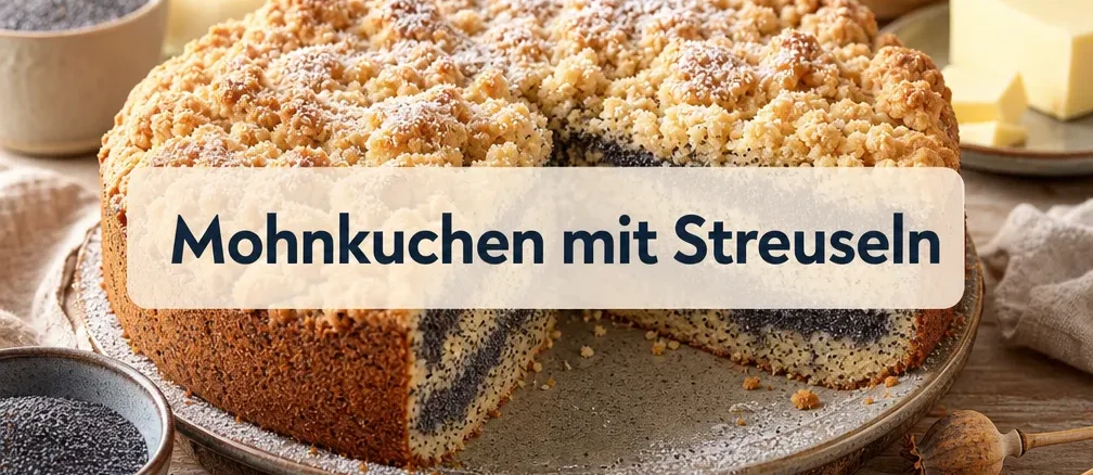 Mohnkuchen mit Streuseln