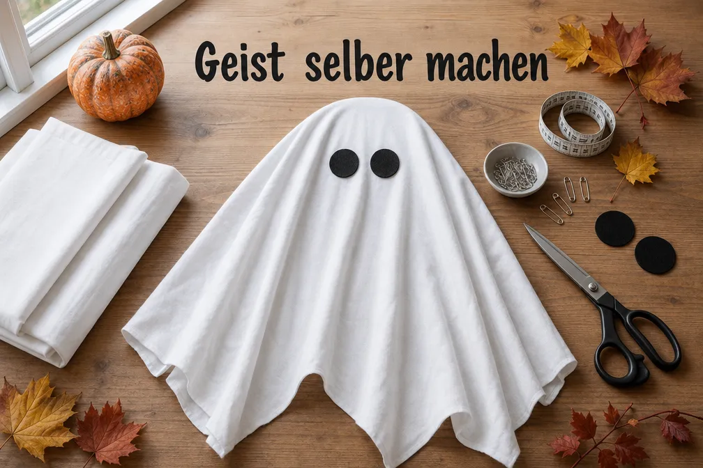 Halloween-Geist für Kinder 2 Halloween-Geist Kostüm selber machen: Schritt-für-Schritt-Anleitung