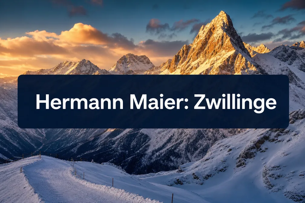 Hermann Maier: Zwillinge 1 Professional () hero image with (≤42 chars): 'Hermann Maier: Zwillinge' in crisp white modern on a deep navy