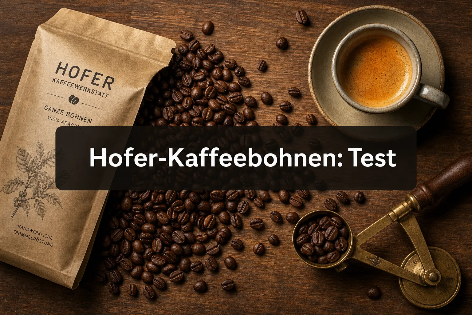 Hofer-Kaffeebohnen: Test 1 Professional () hero image with 'Hofer-Kaffeebohnen: Test' in crisp white on a deep semi-transparent dark panel, centered
