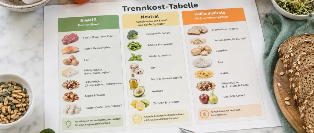 Trennkost-Tabelle zum Ausdrucken: Der vollständige Leitfaden für 2026 Trennkost-Tabelle zum Ausdrucken: Der vollständige Leitfaden für 2026