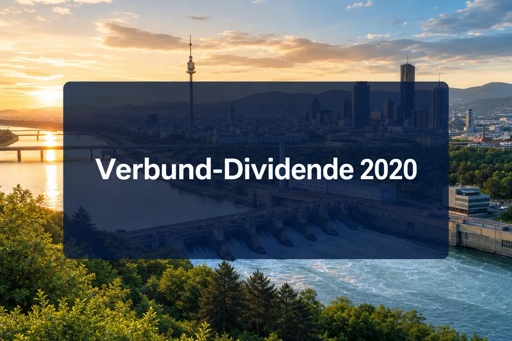 Verbund-Dividende 2020 1 Professional () hero image with centered 'Verbund-Dividende 2020' in crisp white modern on a deep navy semi-transparent