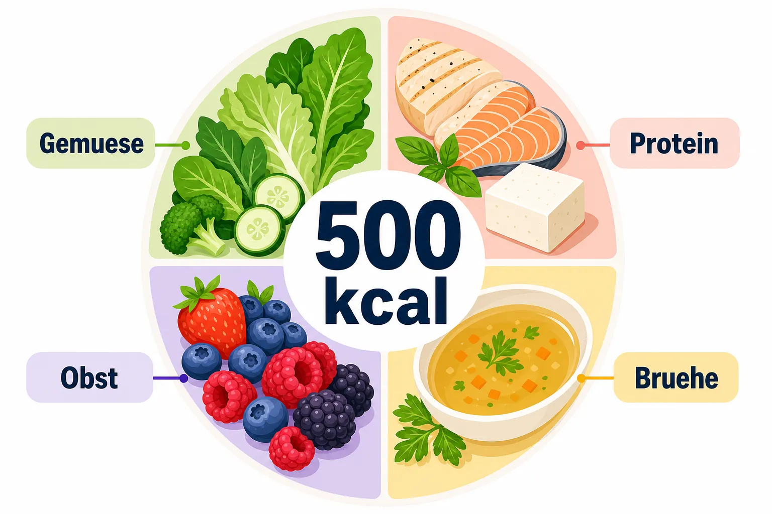 500 kcal am Tag: Essensplan 1 Was ist ein 500-kcal-Essensplan?