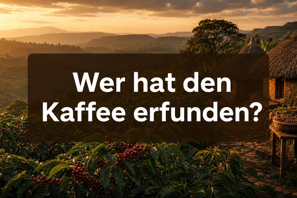 Wer hat den Kaffee erfunden? 1 Professional () hero image with 'Wer hat den Kaffee erfunden?' in crisp white on a deep semi-transparent dark brown panel,