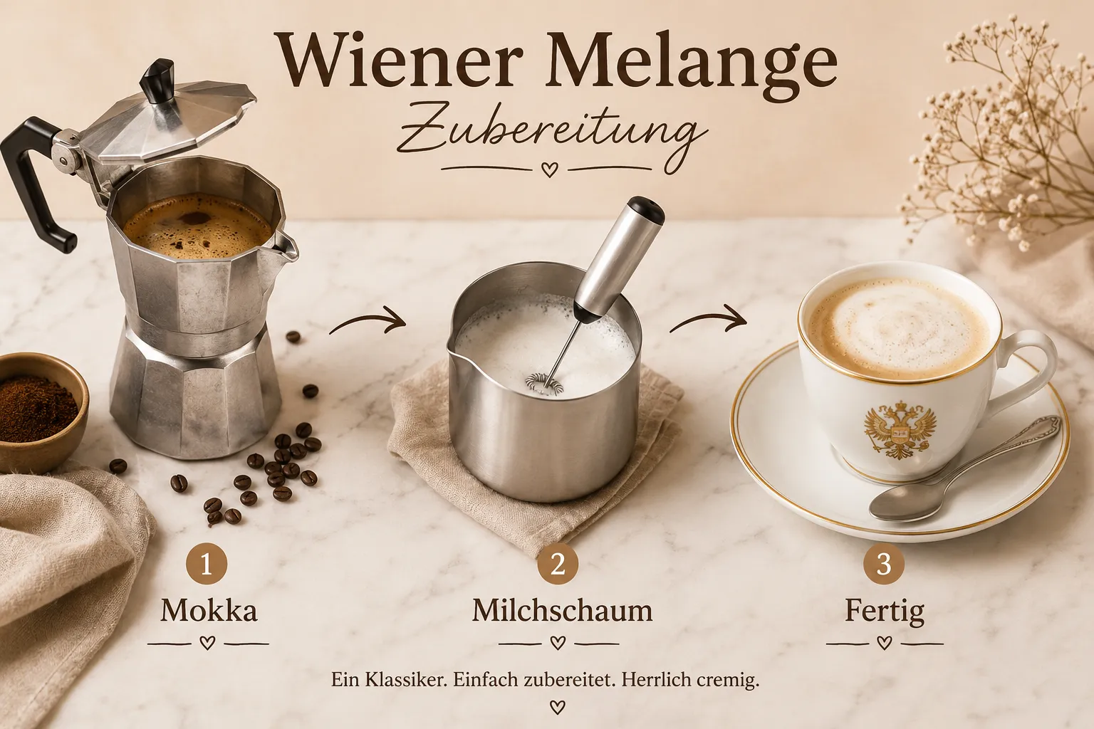 Wiener Melange: Zubereitung Schritt für Schritt