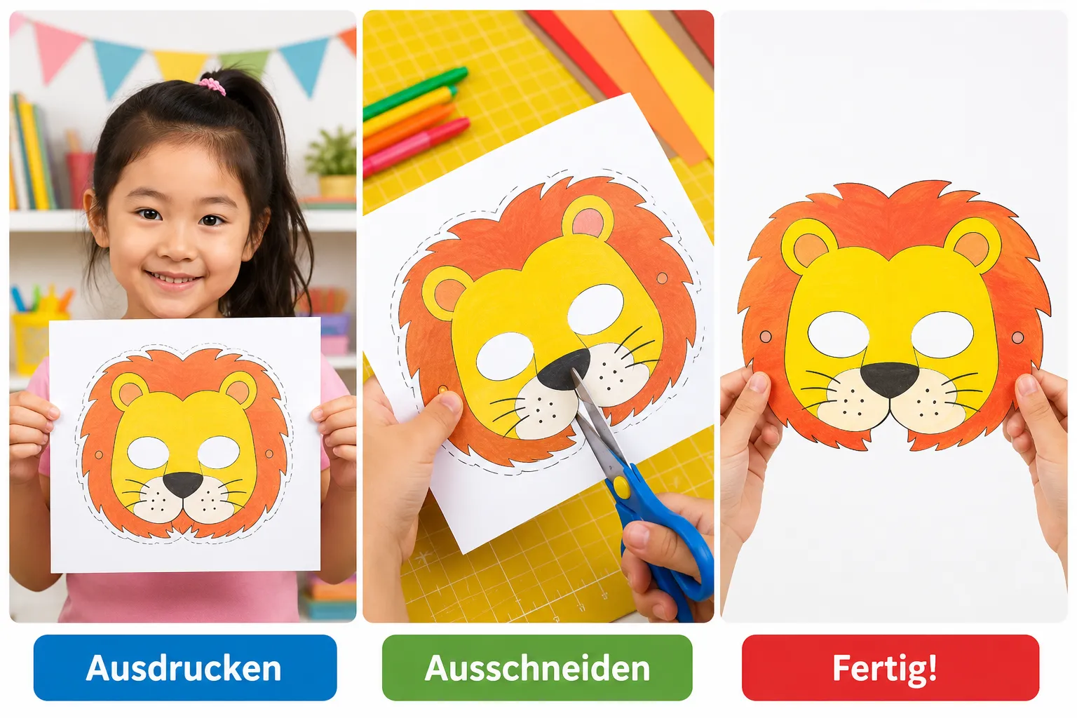 Masken basteln mit Kindern: Anleitung Schritt für Schritt