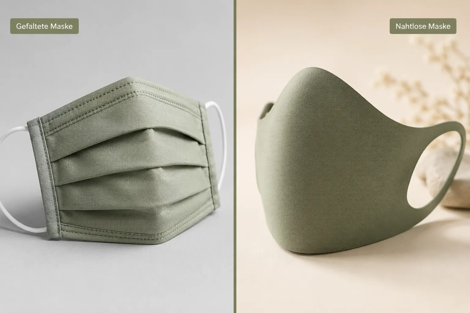 Nahtlose Maske: Schnittmuster, Der vollstÀndige Leitfaden 2026 2 Nahtlose Maske vs. regulÀre Faltmaske: Was ist der Unterschied?